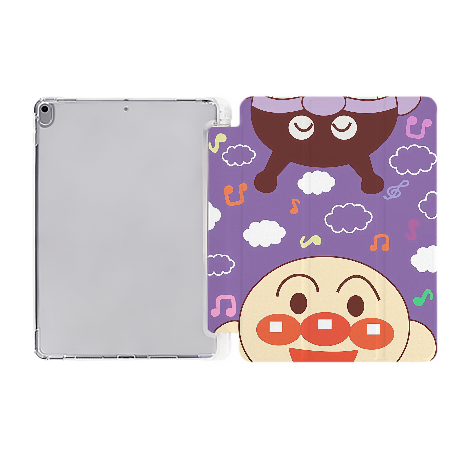 （画像用） アンパンマン Anpanman IPad ケース ペン収納付き 三つ折りスタンド PUレザー×シリコン 対応機種9.5/10.5/10.9インチ